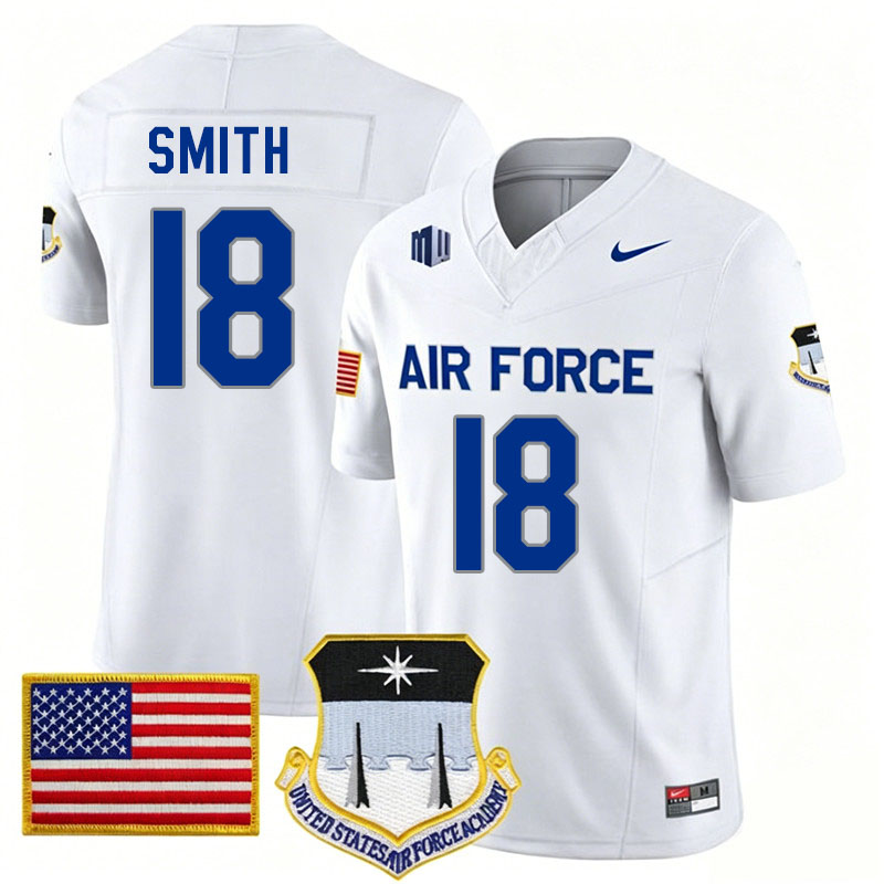 Air Force Falcons #18 Quin Smith College Football Jerseys,Uniforms-White